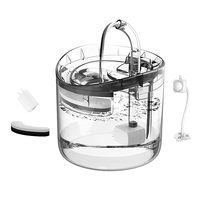 LR Decor Bazaar 1.8L Automatic Pet Drinking Fountain with Faucet Kits Induction Fountain